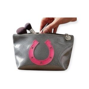 me.n.u Glitter Horseshoe Sparkle Pouch ☺︎︎ Pencil Case Makeup Bag ☺︎ Grey Pink